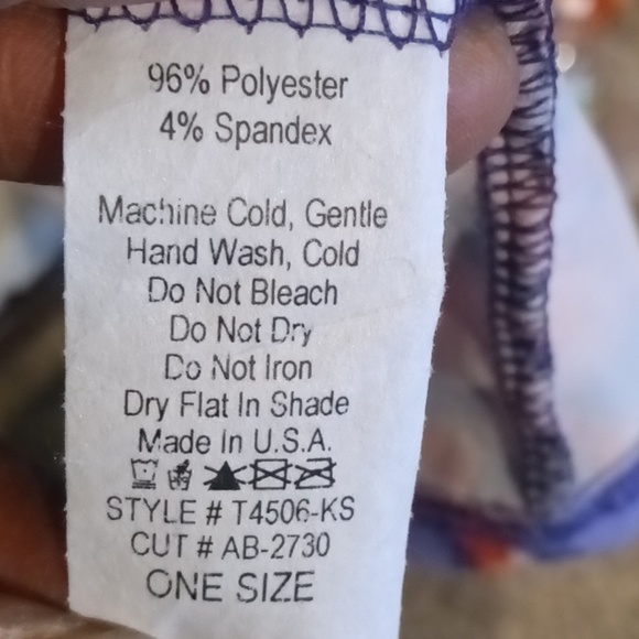 ZIG ZAG SRIPE floral multi-colored blouse w pleated front & elastic cuffs Sz OS - Picture 2 of 10